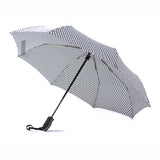 Luxury Fashion Houndstooth Pattern Full Automatic Rainproof Three Folding Umbrella