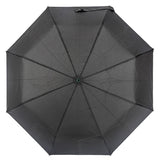 8ribs Black Solid Fabric Wind Resistant Manual Opening Close Triple Folding Umbrella
