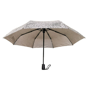 Leopard Dot Print UV Silver Auto Opening 3 Fold Compact Umbrella for Sale