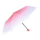 Pink and White Gradient Change Color Manual Beautiful Folded Umbrella for Ladies Girls