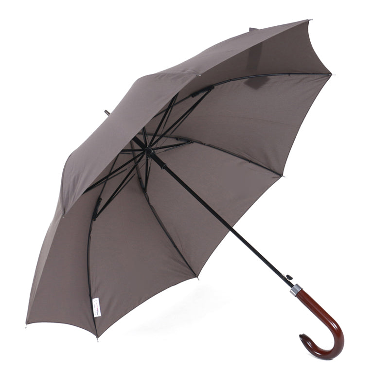 Brown Strong Wind Metal Frame Men Stick Auto Open Straight