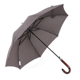 Brown Color Strong Wind Metal Frame Smooth Hardwood Stick Auto Open Straight Umbrella