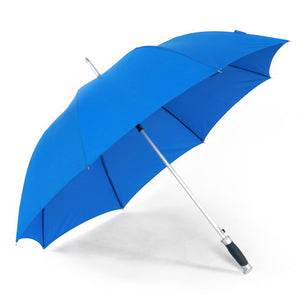 Blue Windproof Light Aluminium Shaft Rubber Straight Handle Umbrella