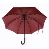 Best Quality Red Pongee Strong Fiberglass PU Coated Handle Straight Umbrella