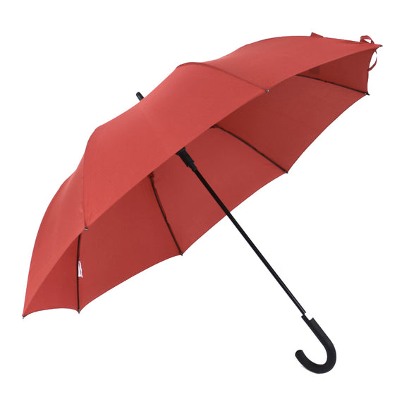 Best Quality Red Pongee Strong Fiberglass PU Coated Handle Straight Umbrella