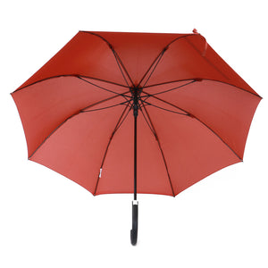 Best Quality Red Pongee Strong Fiberglass PU Coated Handle Straight Umbrella