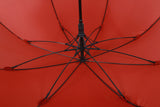 Best Quality Red Pongee Strong Fiberglass PU Coated Handle Straight Umbrella