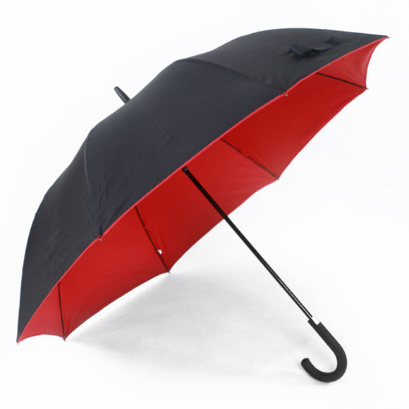 High Quality 23 Inch Black Red Strongest Fiberglass Storm Proof Twin Layer Golf Umbrella