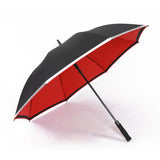 Good Quality Black Blue Reflective Band Windproof Automatic Golf Umbrella with Anti Grip Handle