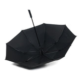 Patent Oversize Classic Black Pongee Waterproof Windproof Double Layer Automatic Golf Umbrella