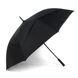 Patent Oversize Classic Black Pongee Waterproof Windproof Double Layer Automatic Golf Umbrella