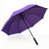 EVA Handle Purple Windproof Automatic Stick Straight Rain Mini Golf Umbrella
